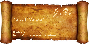 Janki Vencel névjegykártya